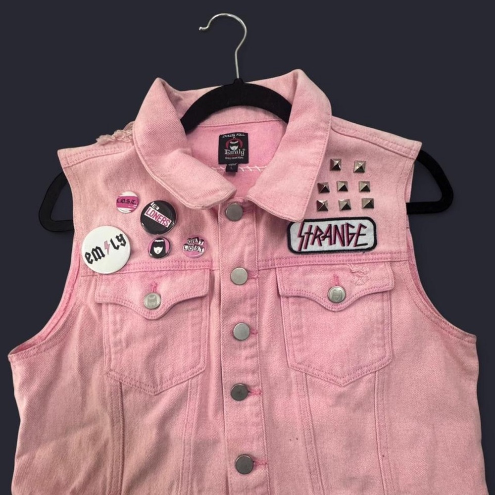 DOLLS KILL X EMILY THE STRANGE - STAY STRANGE DENIM VEST